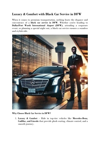 Airport and Corporate Black Car Service DFW