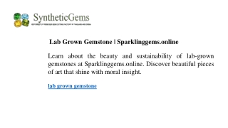 Lab Grown Gemstone Sparklinggems.online