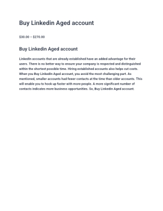 Buy Linkedin Aged account in 2025