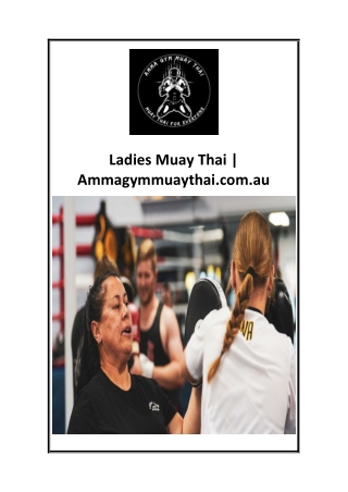 Ladies Muay Thai  Ammagymmuaythai.com.au
