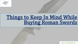 Things to Keep In Mind While Buying Roman Swords