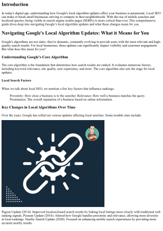 Navigating Google's Local Algorithm Updates: What it Means for You