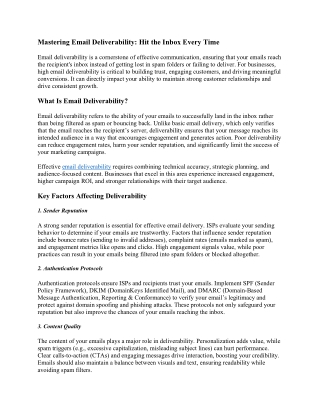mastering email deliverability hit the inbox