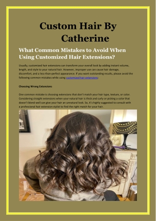What Common Mistakes to Avoid When Using Customized Hair Extensions