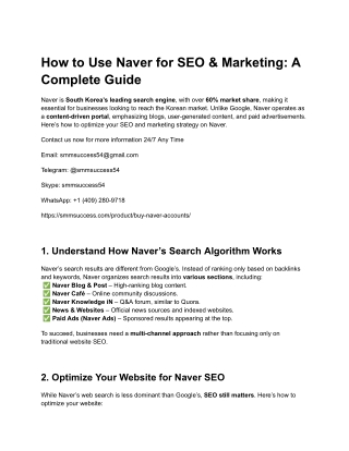 How to Use Naver for SEO & Marketing_ A Complete Guide