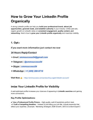 how to grow your linkedin profile organically