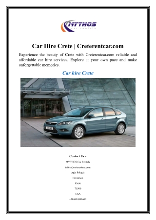 Car Hire Crete  Creterentcar.com