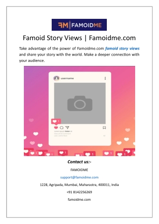 Famoid Story Views | Famoidme.com