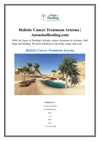 Holistic Cancer Treatment Arizona  Anoasisofhealing.com