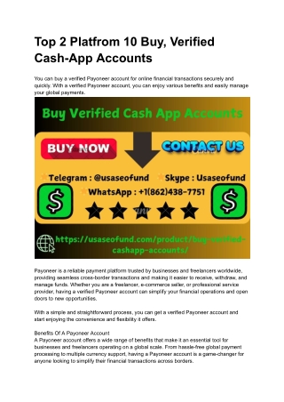 top 2 platfrom 10 buy verified cash app accounts