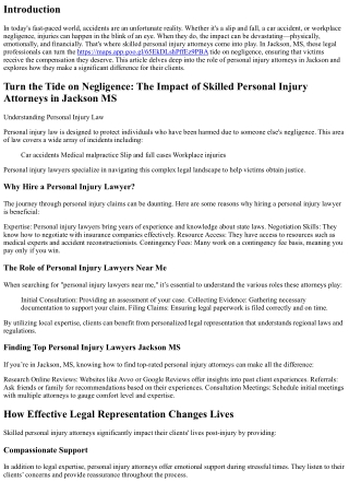 Turn the Tide on Negligence: The Impact of Skilled Personal Injury Attorneys in