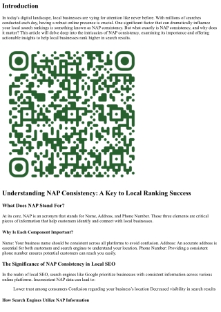 Understanding NAP Consistency: A Key to Local Ranking Success