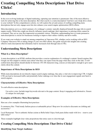 creating compelling meta descriptions that drive