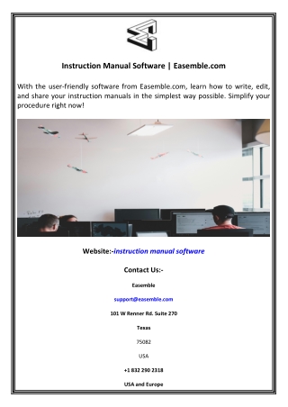 Instruction Manual Software  Easemble.com