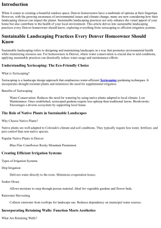 Sustainable Landscaping Practices Every Denver Homeowner Should Know