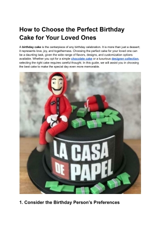 How to Choose the Perfect Birthday Cake for Your Loved Ones