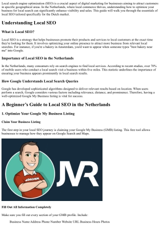 A Beginner’s Guide to Local SEO in the Netherlands