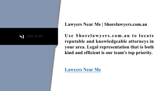 lawyers near me shorelawyers com au