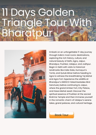 11 Days Golden Triangle Tour With Bharatpur