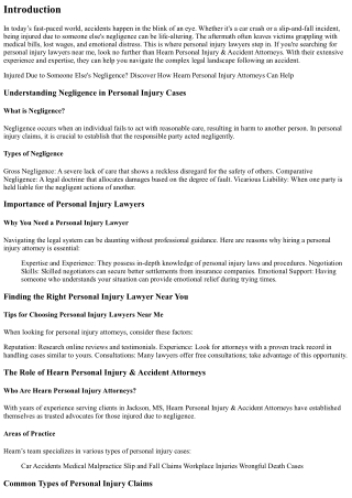 Injured Due to Someone Else's Negligence? Discover How Hearn Personal Injury Att