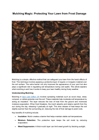 mulching magic protecting your lawn from frost