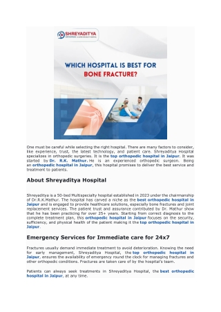 Which hospital is best for bone fracture?