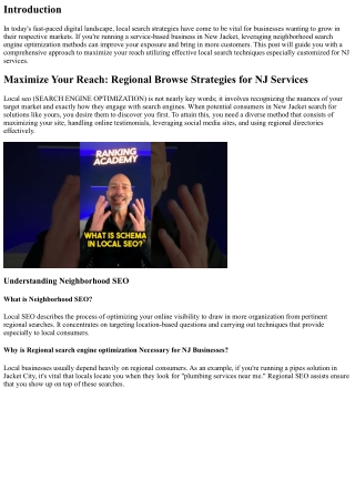 Optimize Your Reach: Regional Browse Approaches for NJ Solutions