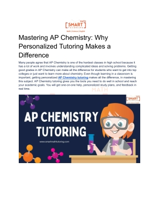Mastering AP Chemistry: Why Personalized Tutoring Makes a Difference