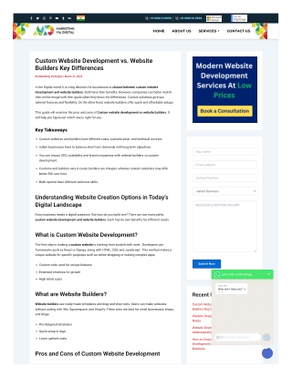 Custom Website Development vs. Website Builders