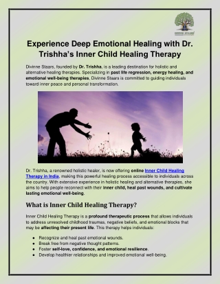 Inner Child Healing Therapy in India
