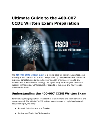 ultimate guide to the 400 007 ccde written exam