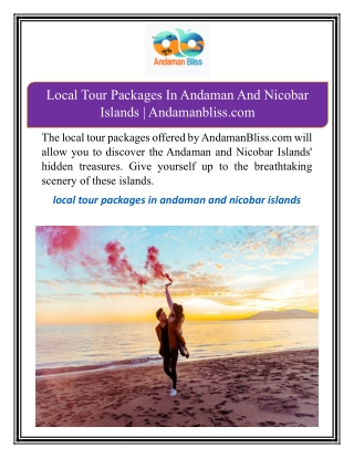 Local Tour Packages In Andaman And Nicobar Islands | Andamanbliss.com