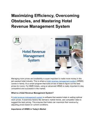 Hotel Revenue Management System