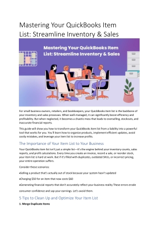mastering your quickbooks item list streamline