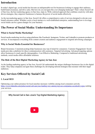 The Power of Social Media: Working with the Best Agency in San Jose