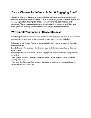 _Dance Classes for Infants_ A Fun & Engaging Startnn