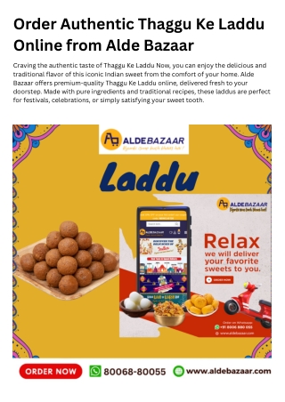 Order Authentic Thaggu Ke Laddu Online from Alde Bazaar