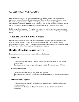 custom canvas covers