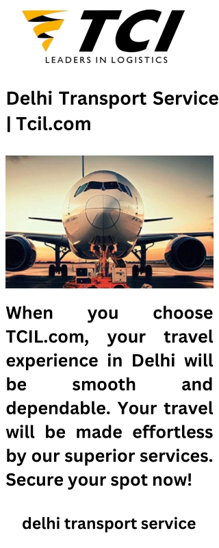 delhi transport service tcil com
