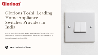 Leading Home Appliance Switches Manufacturer in India|Glorious Toshi