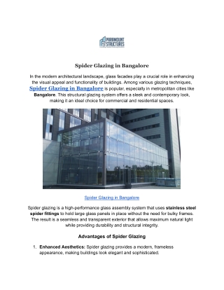 Spider Glazing in Bangalore