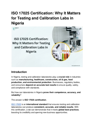 iso 17025 certification why it matters for testing and calibration labs in nigeria