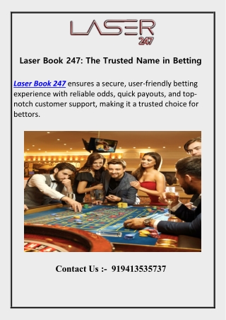 Laser Book 247 The Trusted Name in Betting