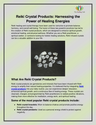 Reiki crystal products