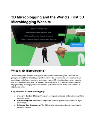 3d microblogging and the world s first