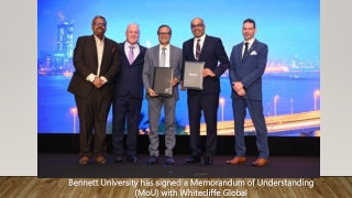 Bennett University has signed a Memorandum of Understanding (MoU) with Whitecliffe Global bennett.edu.in