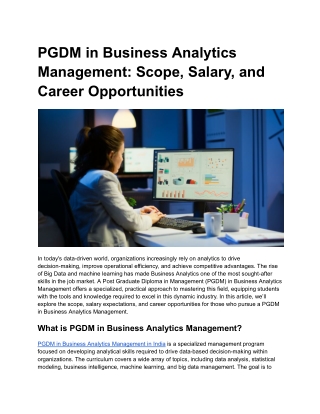 PGDM in Business Analytics Management_ Scope, Salary, and Career Opportunities
