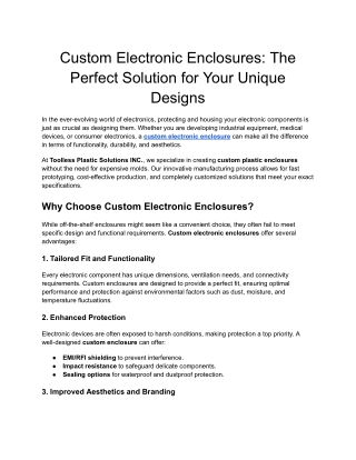 Custom Electronic Enclosures_ The Perfect Solution for Your Unique Designs