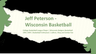 Jeff Petersen - Wisconsin - A Productivity Enhancer