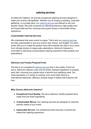 catering services